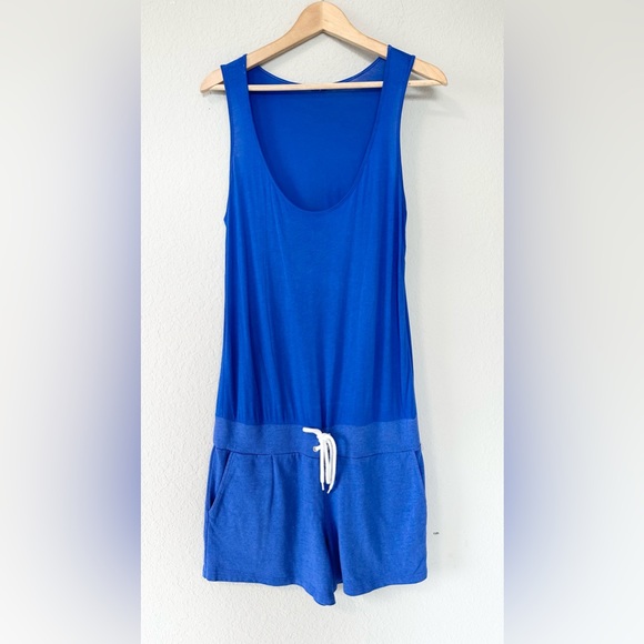 Monrow Drawstring Blue Romper - Picture 4 of 13